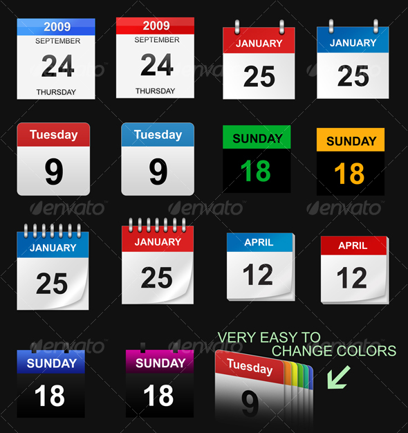 calendar icon png. Calendar Icons - GraphicRiver