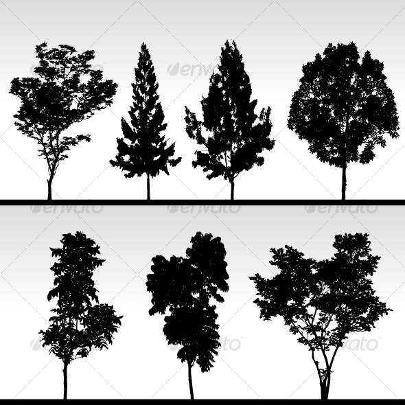 pine tree silhouette clip art. Different trees silhouettes