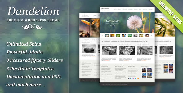 Themeforest: Dandelion - Powerful Elegant WordPress Theme Version 2.1. 30 November 2010 Themeforest: Dandelion - Powerful Elegant WordPress Theme Version 2.1. 30 November 2010