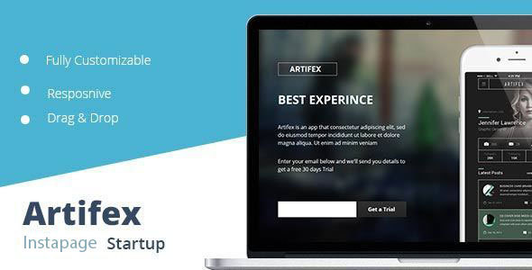 Download Artifex Instapage Startup Landing Page Marketing Theme
