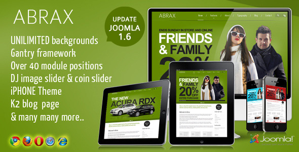 Abrax Template for Joomla 1.5 - ThemeForest Item for Sale