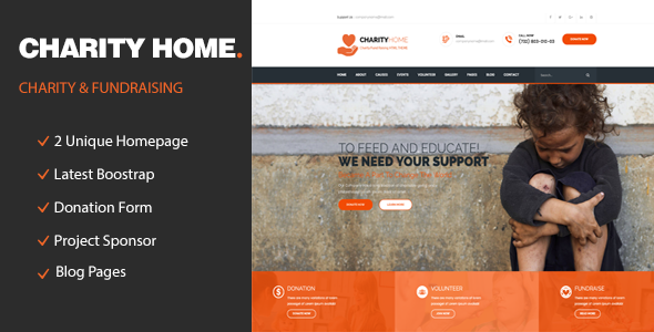 charity home responsive html template for charity fund raising