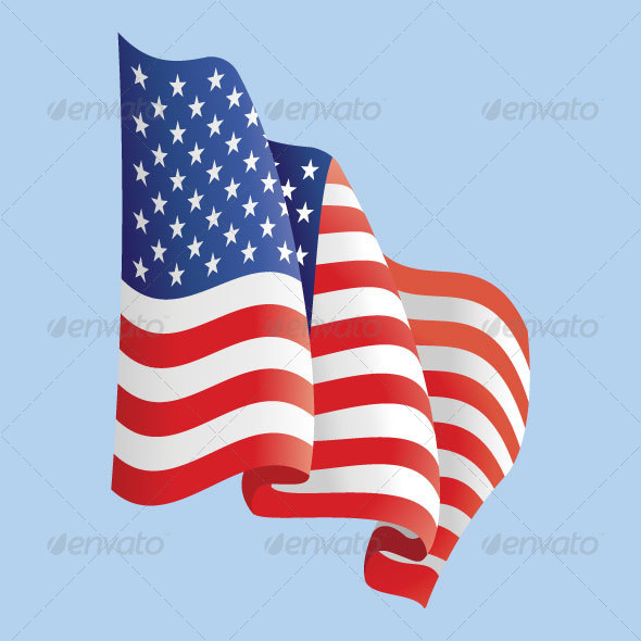 american flag waving. American Flag - GraphicRiver