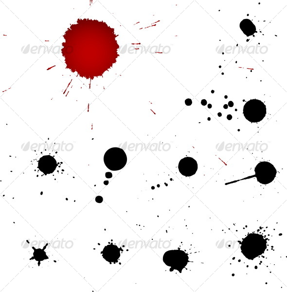 Blood drops vector silhouettes - GraphicRiver Item for Sale