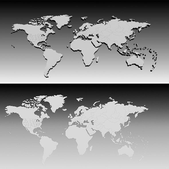world map globe 3d. 3D World Map - 3DOcean Item