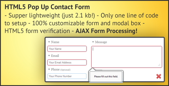 CodeCanyon - HTML5 Pop Up Contact Form With AJAX - Rip