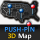 USA Push-PIN Interactive 3D Map