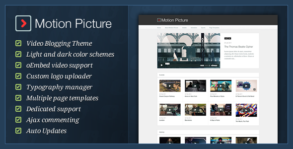 Motion Picture - WordPress Video Blogging Theme - ThemeForest Item for Sale