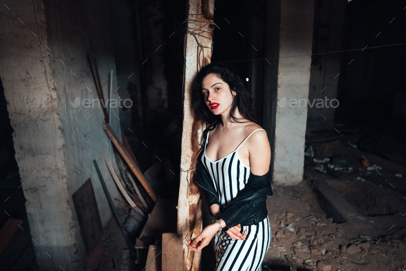 Girl in an abandoned building Stock Photo by simbiothy | PhotoDune