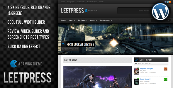 ThemeForest - LeetPress - A Gaming WordPress Theme - HOT! ThemeForest - LeetPress - A Gaming WordPress Theme - HOT!