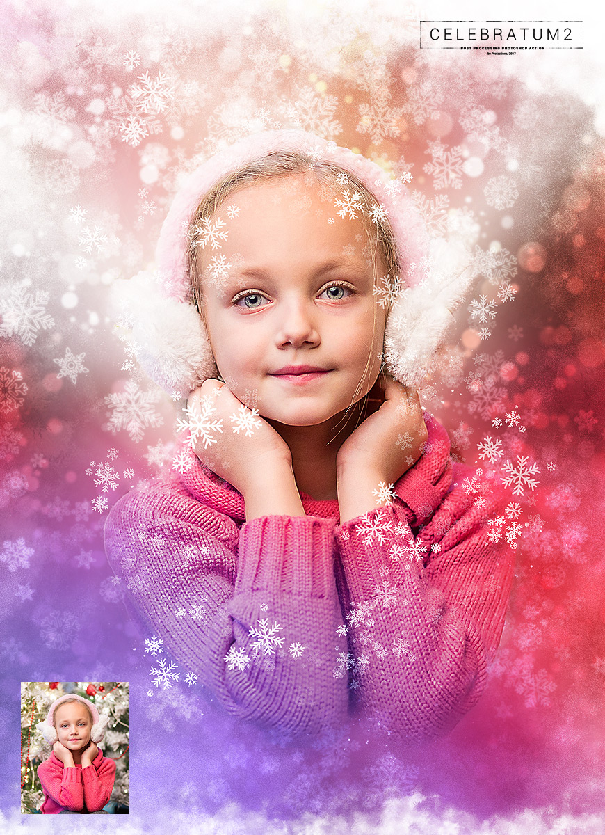 Christmas Snowflakes Celebratum 2 Photoshop Action Add Ons