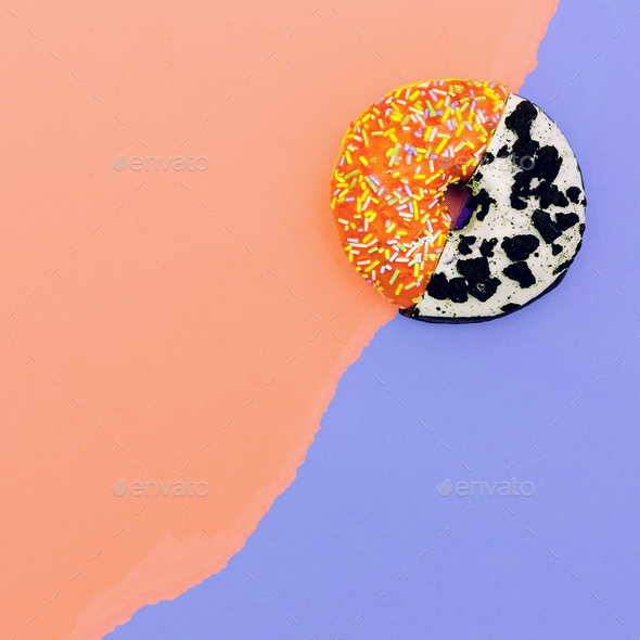 Donut Mix eat me minimal design creative art Stock Photo by EvgeniyaPorechenskaya