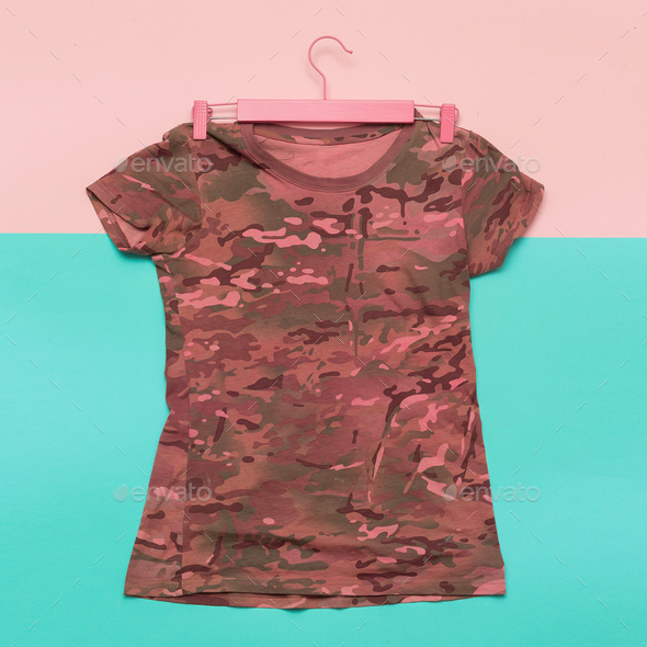 Shirt military style minimalist fashion Stock Photo by EvgeniyaPorechenskaya