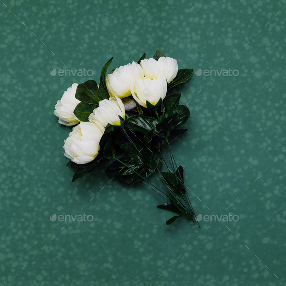 bouquet of plastic roses. Minimal art Stock Photo by EvgeniyaPorechenskaya