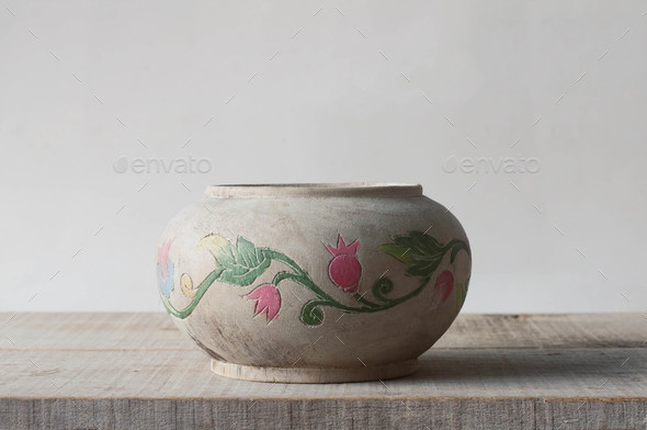 vase on wooden plate Stock Photo by start08 | PhotoDune