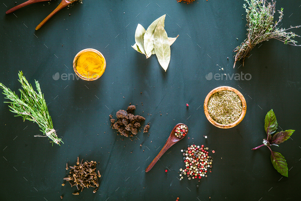 Spices and herbs Stock Photo by mythja | PhotoDune