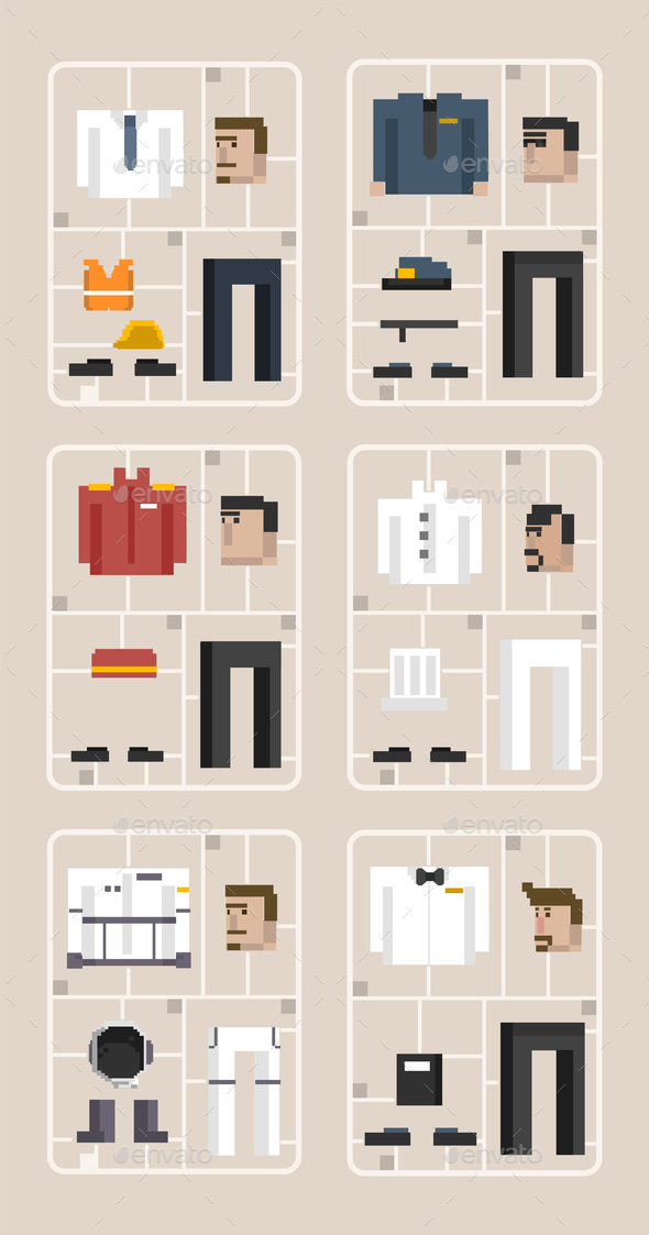 Illustration set of men and professions Stock Photo by Rawpixel | PhotoDune