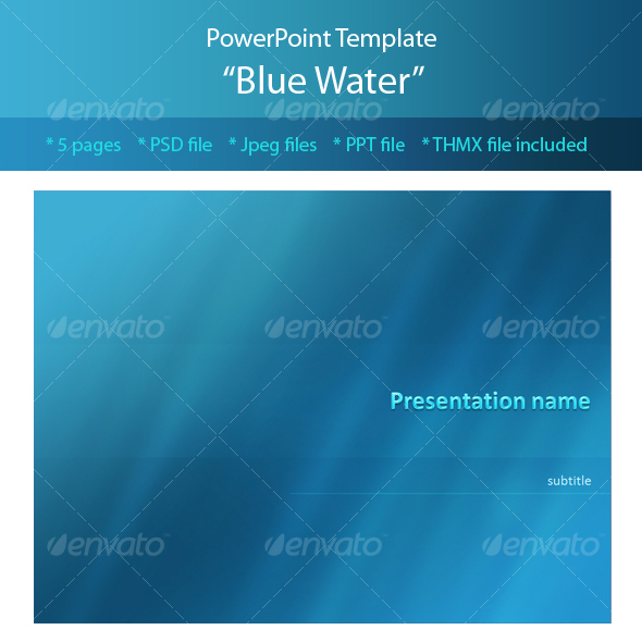 powerpoint backgrounds. Blue Water Powerpoint Template
