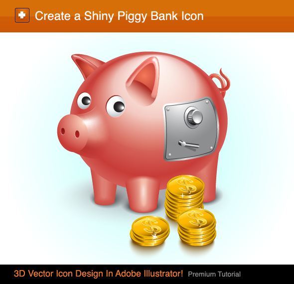 piggy bank icon png. Create a Shiny Piggy Bank Icon