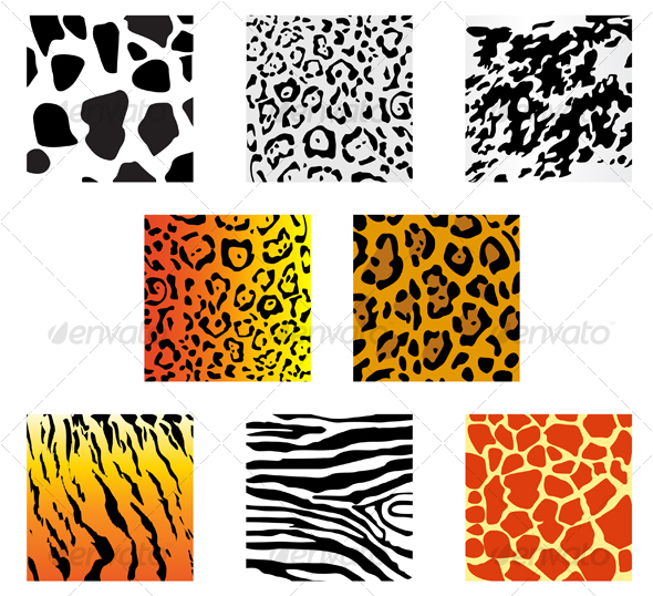 animals wallpaper african safari tigers. Set of animal fur and skin