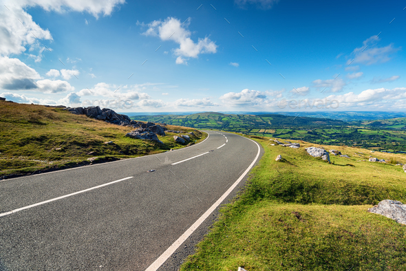 Black Mountain Road in Wales Stock Photo by flotsom | PhotoDune