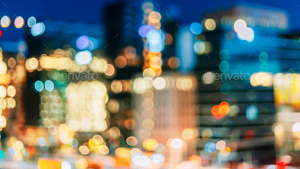 Blurred Boke Bokeh Background Of City Night Illumination And Lig Stock Photo by Grigory_bruev