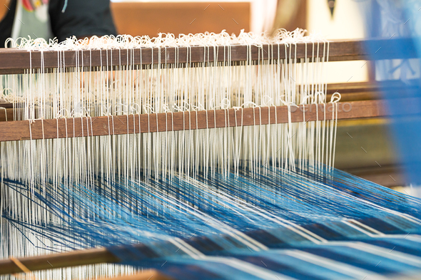 Weave silk cotton on the manual wood loom Stock Photo by stoonn | PhotoDune
