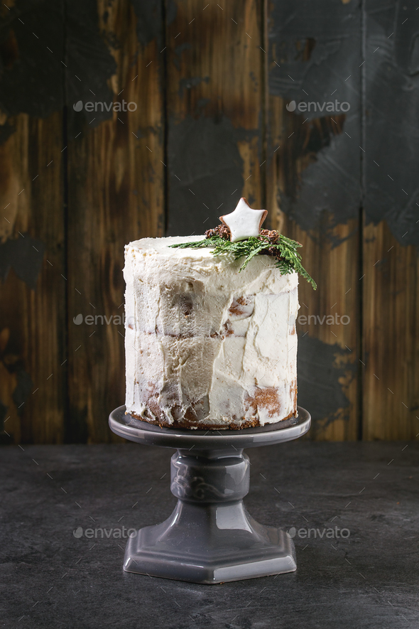 Christmas Naked Cake Stock Photo By Natashabreen Photodune