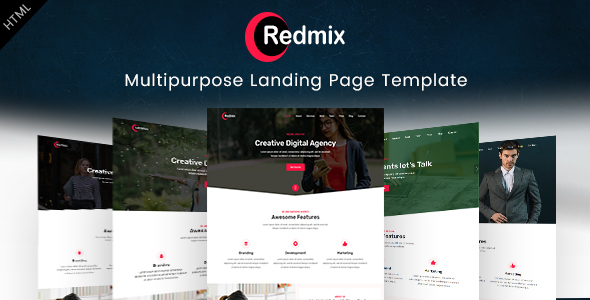 redmix multipurpose landing page template by envytheme themeforest