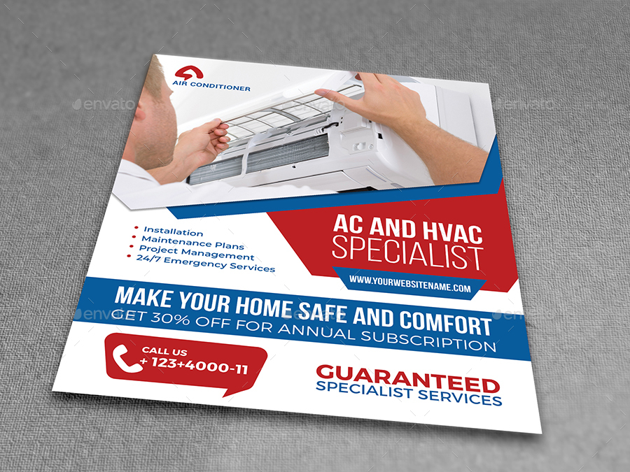 Air Conditioner Repair Service Flyer Template By Owpictures Graphicriver