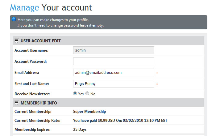 PayPal Membership Subscription Manager