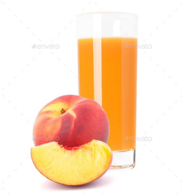 Peach Fruit Juice In Glass Stock Photo By Natika Photodune