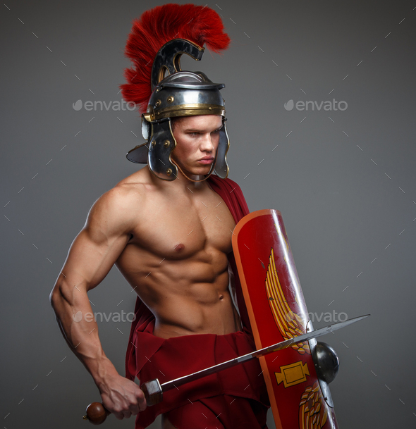 Male Dressed In Roman Armor Stock Photo By Fxquadro PhotoDune