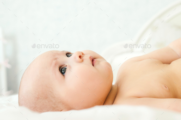 Naked Baby On A Light Background Stock Photo By Maksimovata Photodune