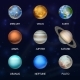 Vector D Realistic Space Planet Icon Set On Dark Vectors Graphicriver