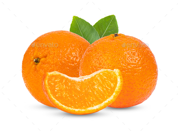 Mandarin Tangerine Citrus Fruit Isolated On White Background Full