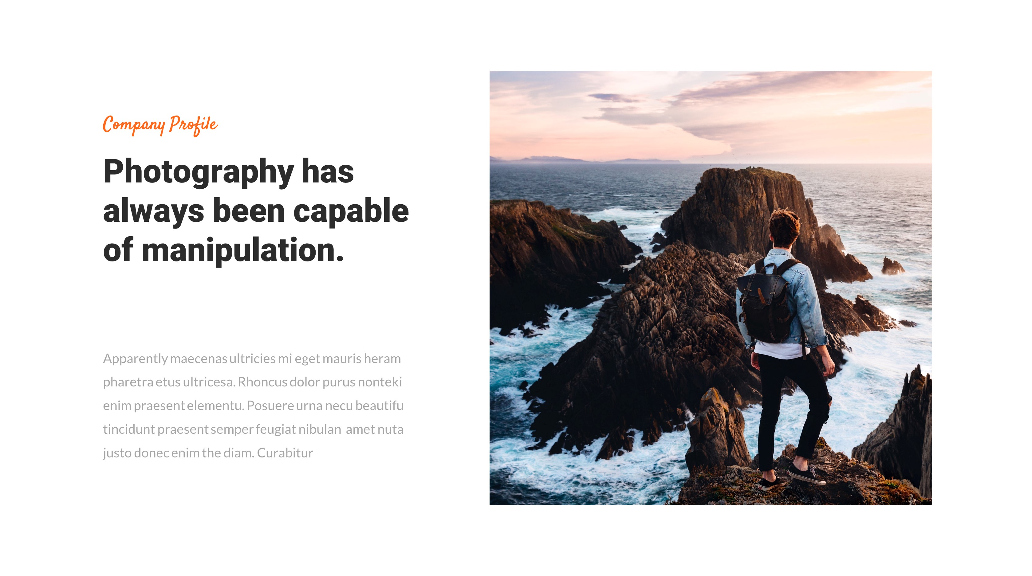 Pixelens Photography Portfolio Powerpoint Template Presentation