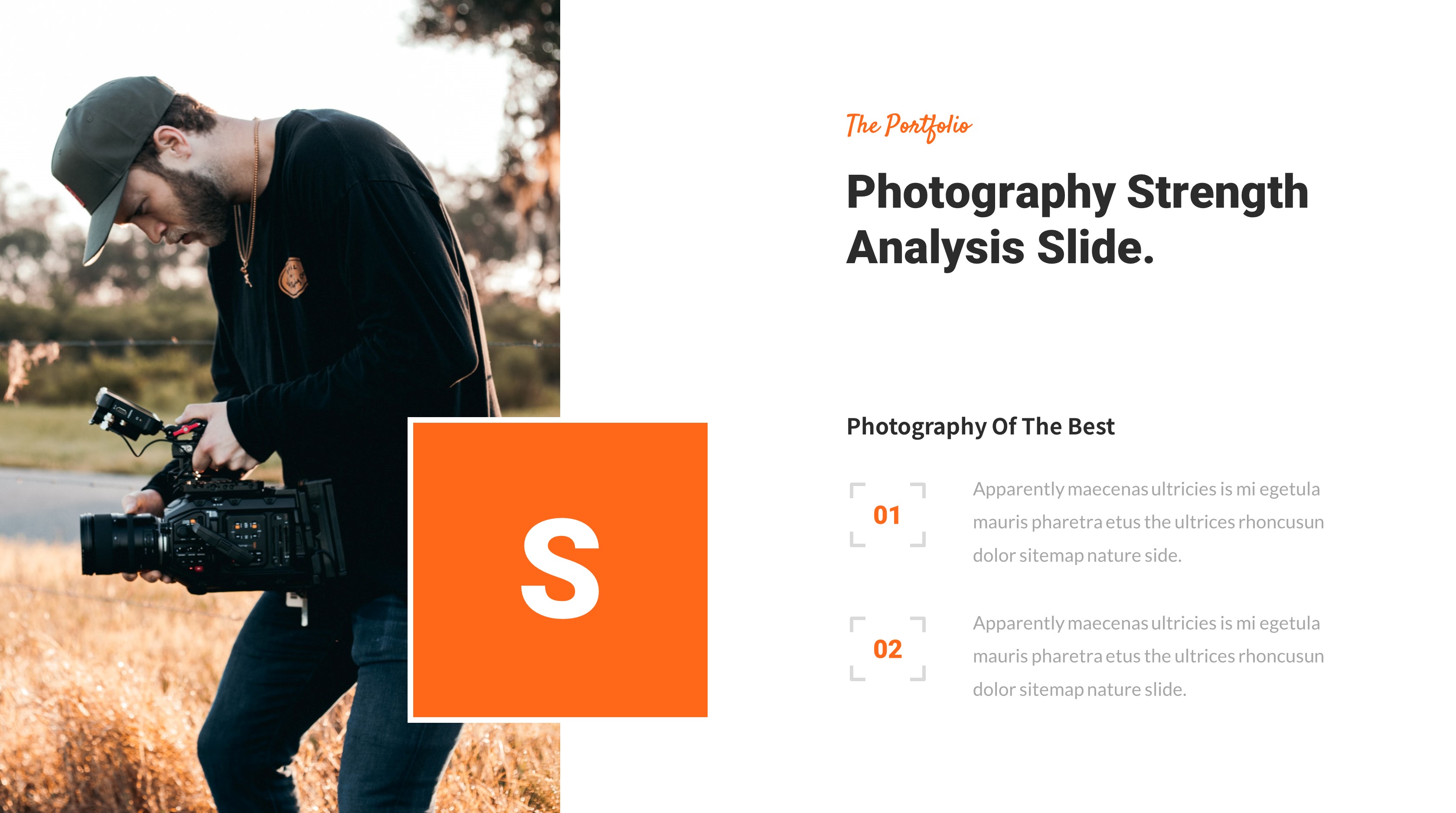 Pixelens Photography Portfolio Powerpoint Template Presentation