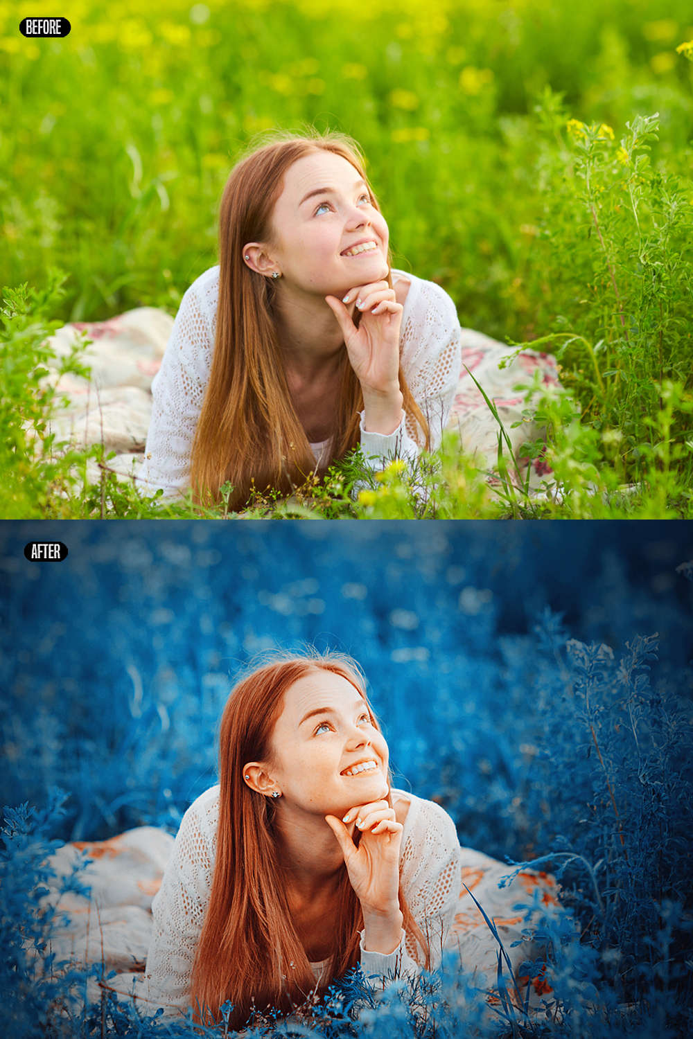 Dreamy Blue Color Grading Photoshop Action Add Ons GraphicRiver