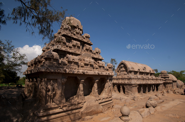 Panch Rathas Monolithic Temple Mahabalipuram Stock Photo By Crshelare