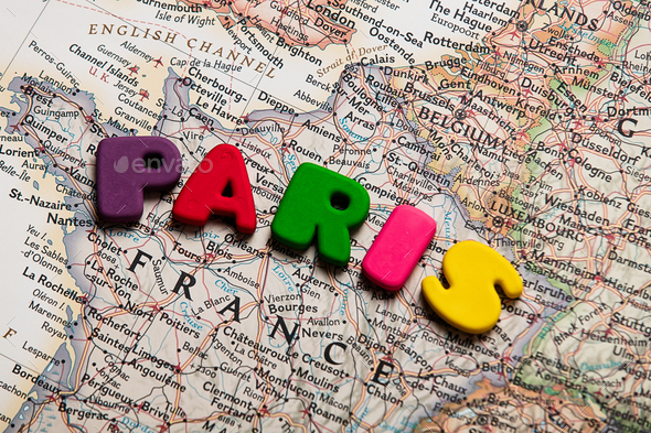 Photo Of Map Of France And Colorful Letters On The Wonderful Background