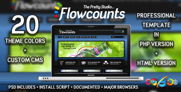 Flowcounts Themeforest Non-rip, Full inc, admin & blog