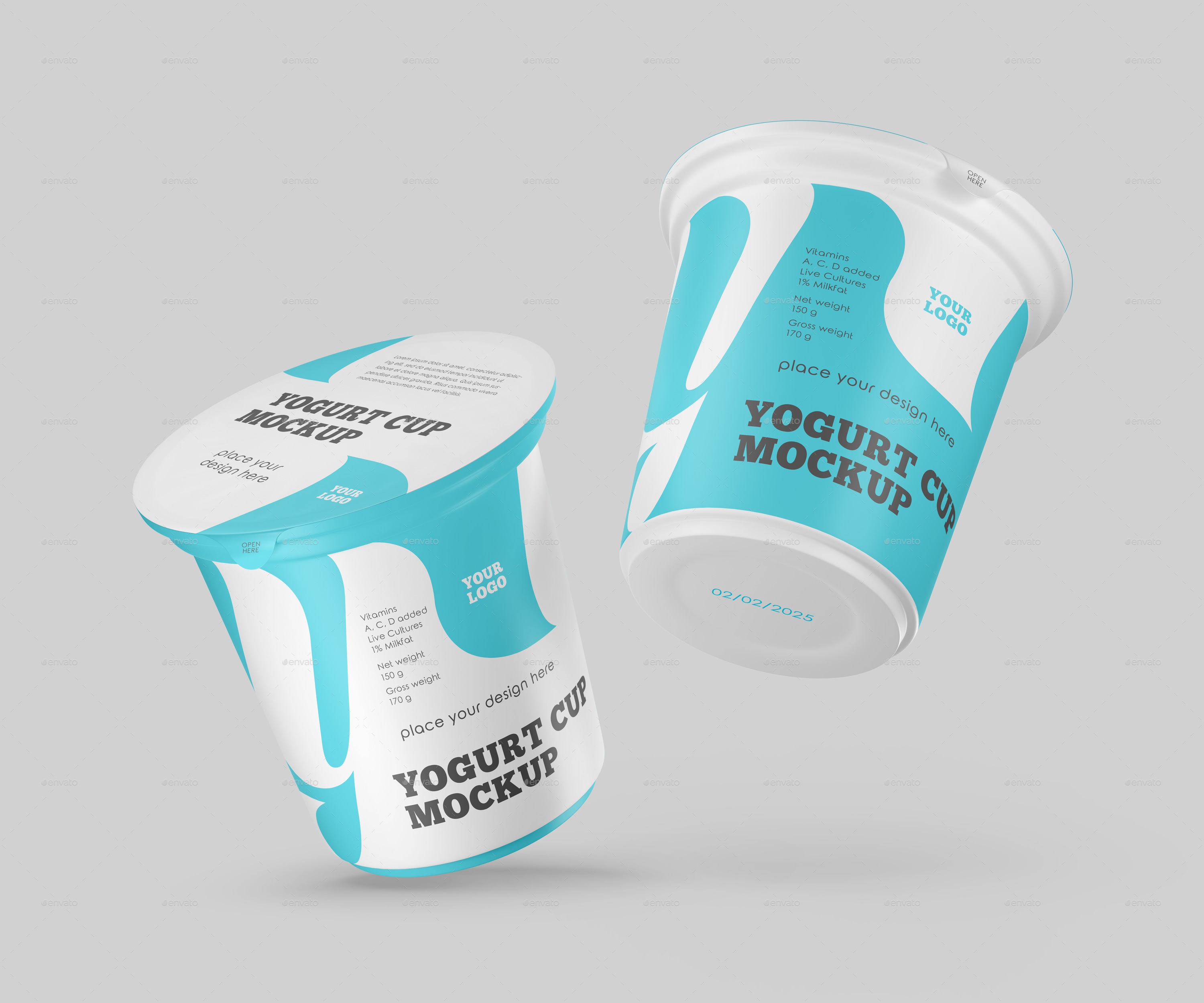 Plastic Yogurt Cup Mockup Set Graphics GraphicRiver