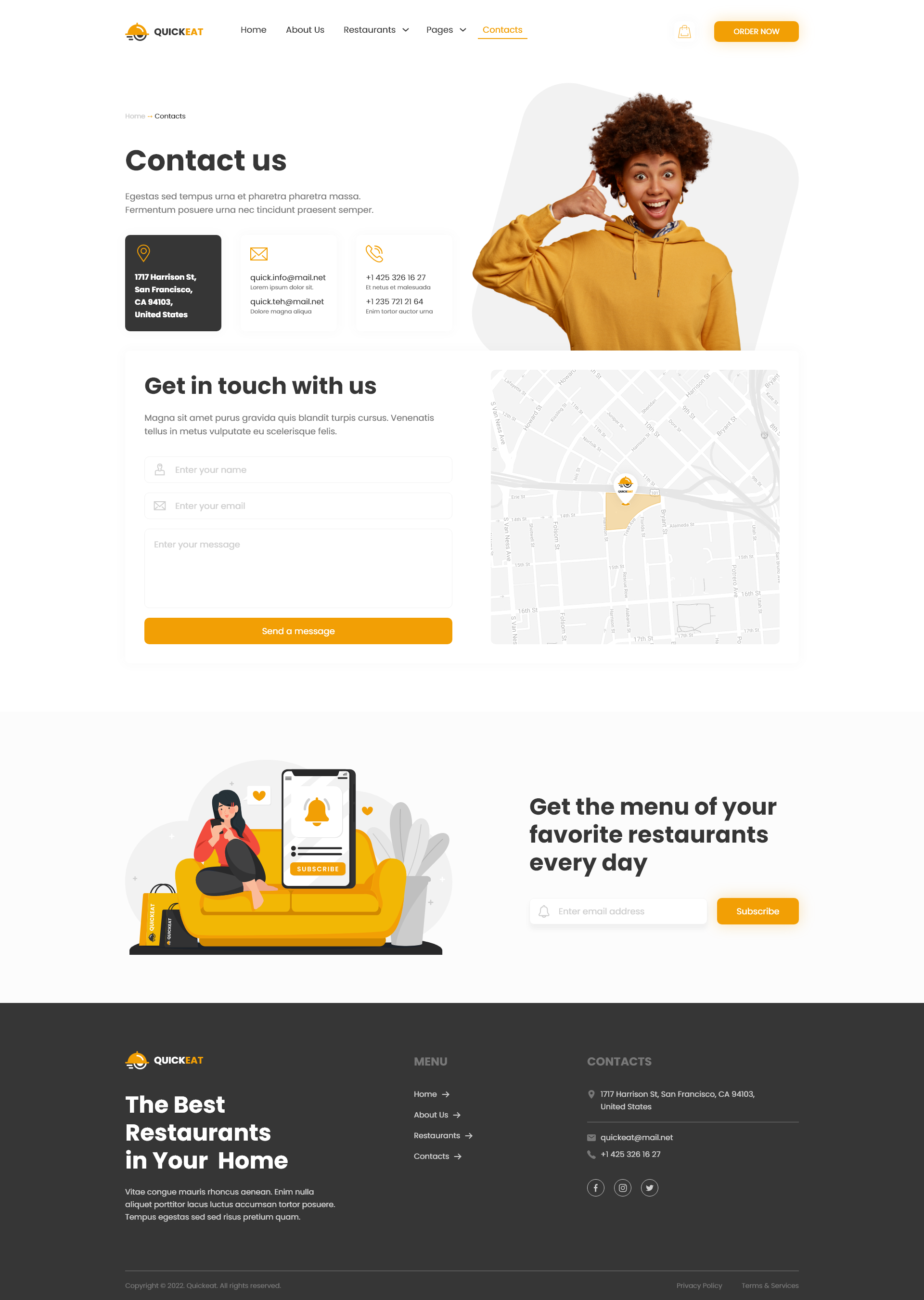 QuickEat Food Delivery Template For Adobe XD By Themefire ThemeForest