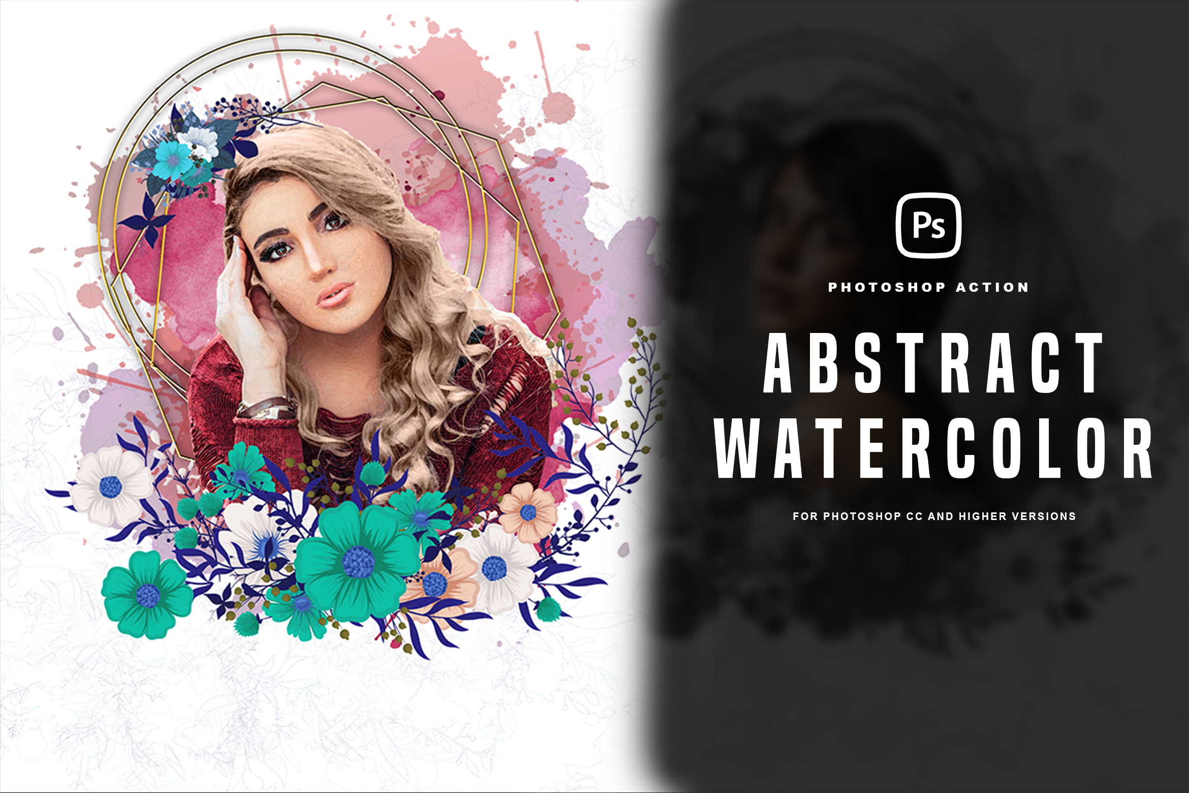 Abstract Watercolor Photoshop Action Add Ons Graphicriver