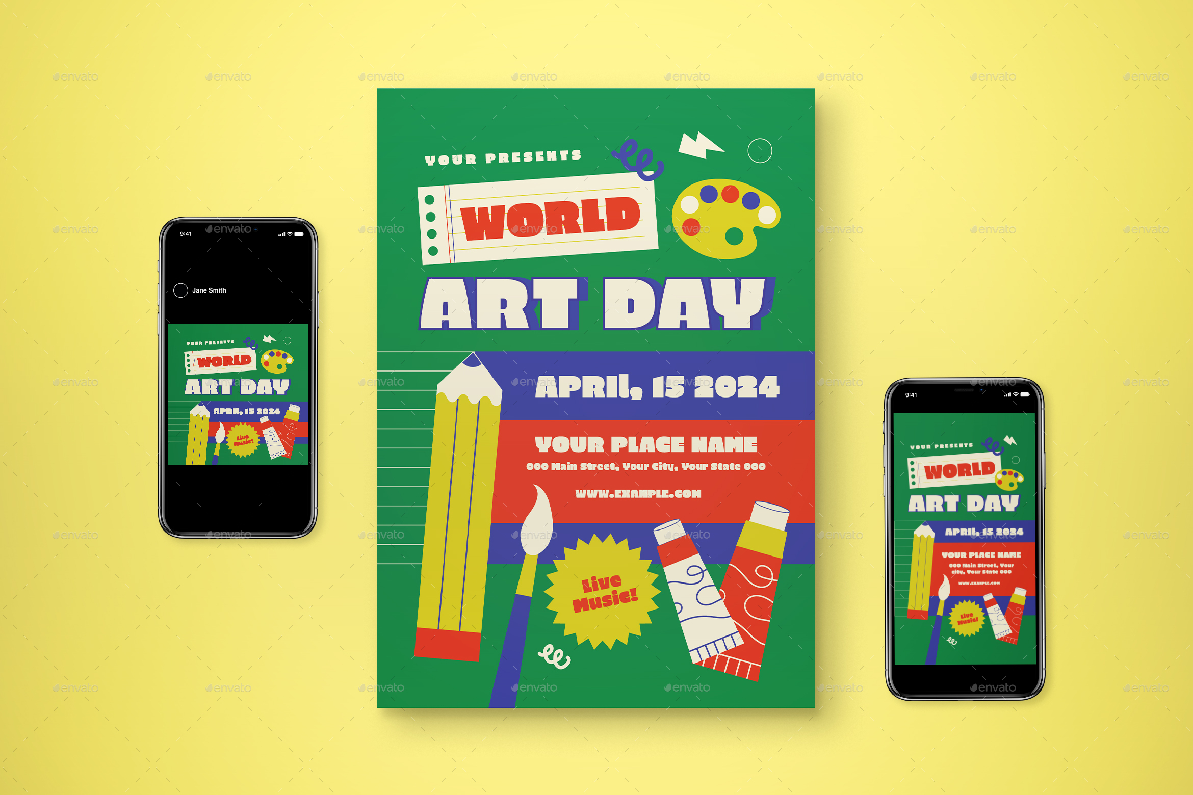 World Art Day Flyer Set By Graphicook GraphicRiver