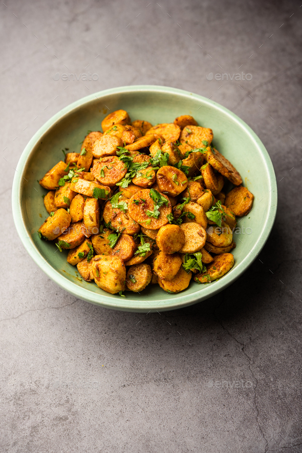 Stir Fried Taro Roots Arbi Ki Sabji Ghuiya Masala Curry Sabzi Or Arvi