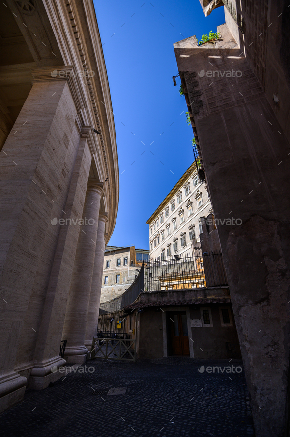 Perspective Of The Colonnades Of St Peter S Square Italy Rome