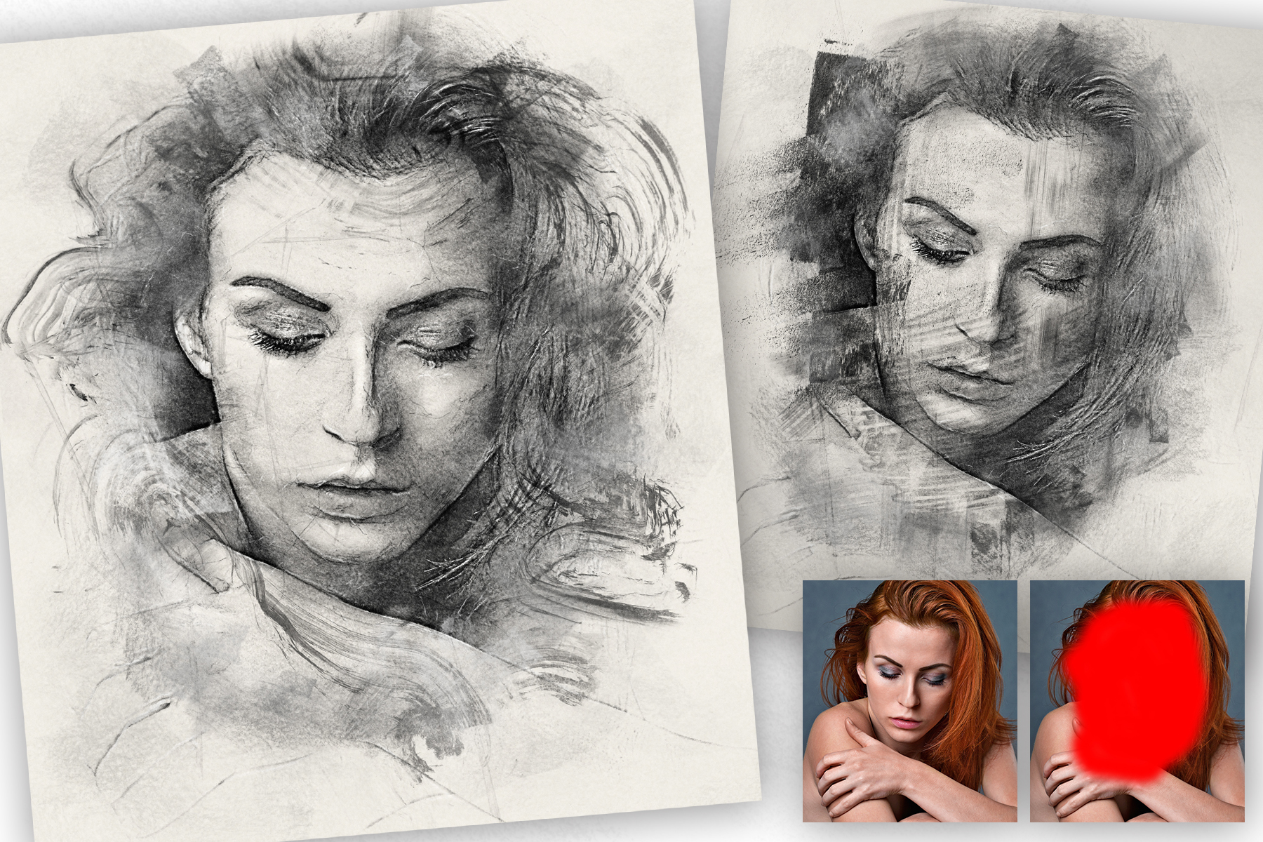 Charcoal Sketch Photoshop Action Add Ons Graphicriver