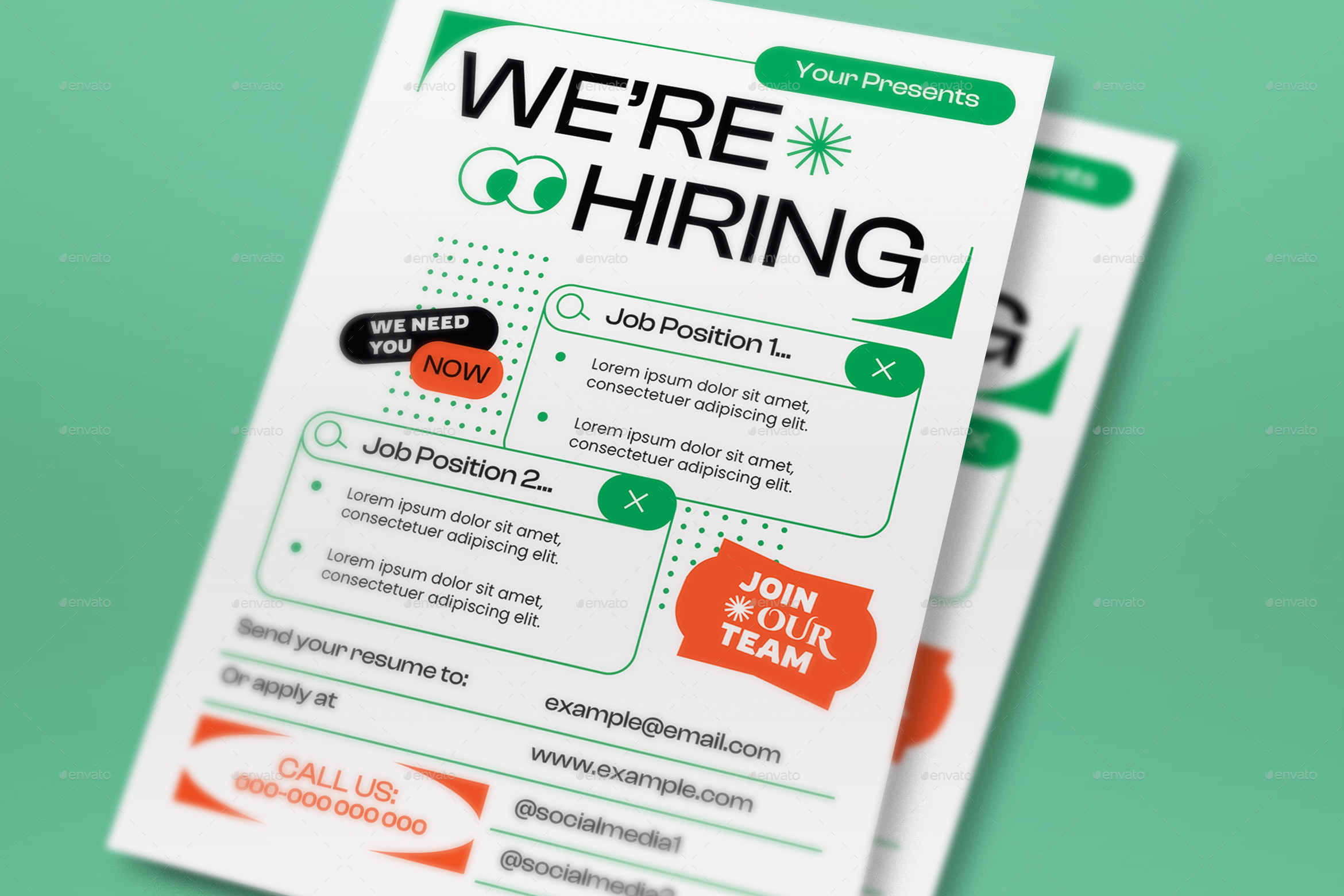 Grey Minimalist We Re Hiring Flyer Set Print Templates Graphicriver